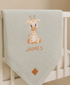 Alternative view of Giraffe Embroidered Blanket
