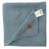 Giraffe Embroidered Blanket - Blue Hearts