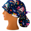 Galaxy Unicorn Scrub Cap - Ponytail